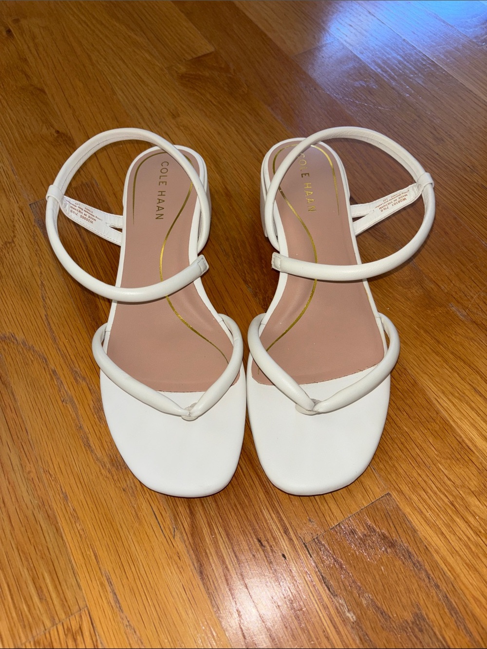 Cole Haan White Loop-Strap Sandals